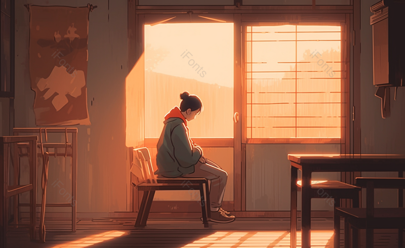 夕阳下的母亲插画卡通妈妈母亲节原创插画素材高清背景图,插画/手绘图,插画/手绘图库,插画/手绘图下载,插画/手绘